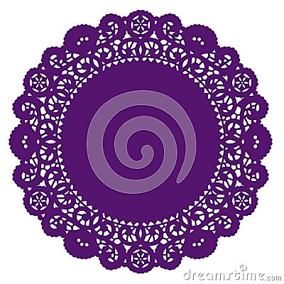 Lace Doily Placemat, Purple Vector Illustration