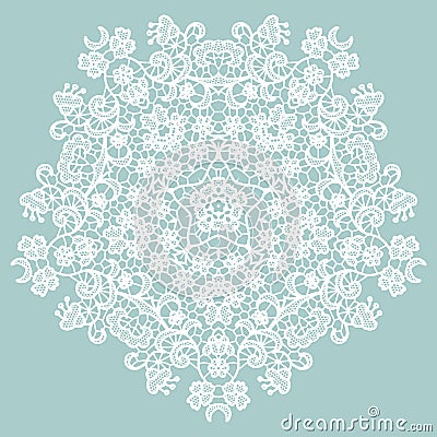 Round lacy doily. Vector Illustration