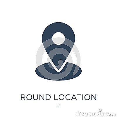 round location indicator icon in trendy design style. round location indicator icon isolated on white background. round location Vector Illustration