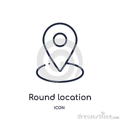 round location indicator icon from user interface outline collection. Thin line round location indicator icon isolated on white Vector Illustration