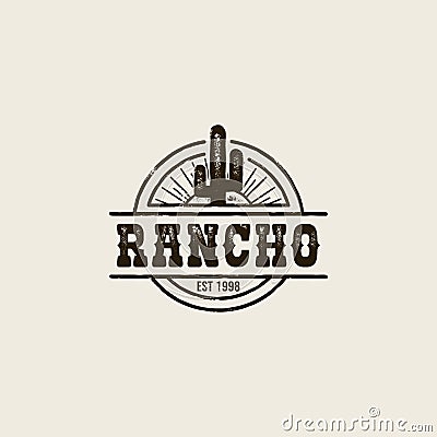 Ranch cactus logo Vector Illustration