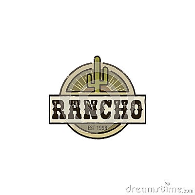 Ranch cactus logo Vector Illustration