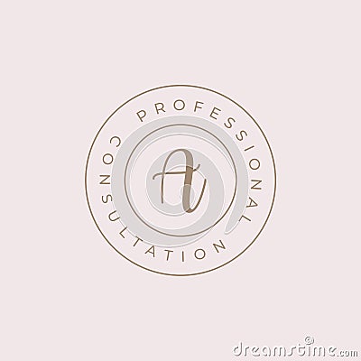 Round logo template. Professional consultation modern logotype Vector Illustration