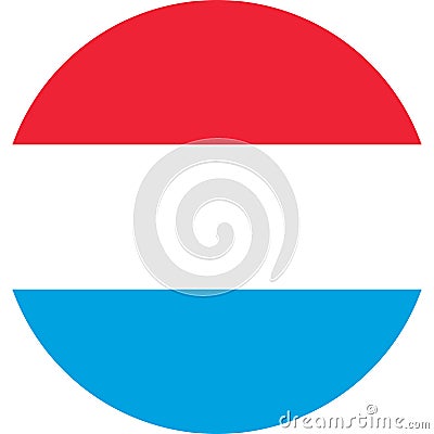 round luxembourgian flag of Luxembourg Vector Illustration