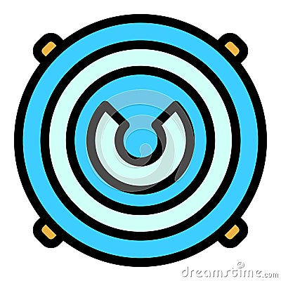 Round manhole cover icon color outline vector Vector Illustration