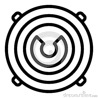 Round manhole cover icon, outline style Vector Illustration