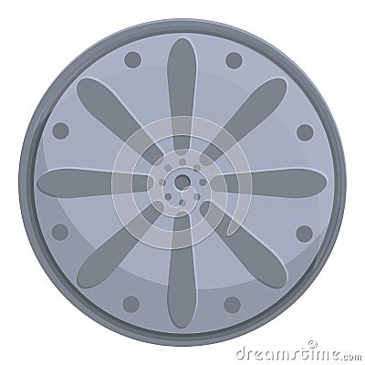 Round manhole icon, cartoon style Vector Illustration