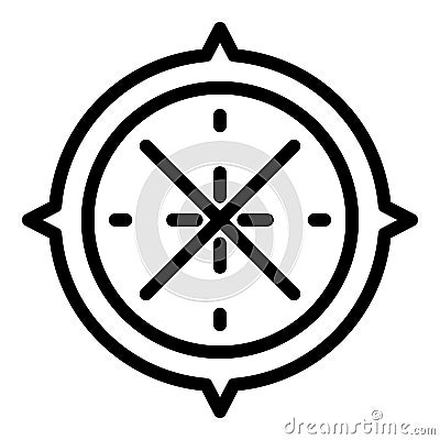 Round manhole icon, outline style Vector Illustration