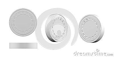 Round manhole mockup isolated on a white background Stock Photo