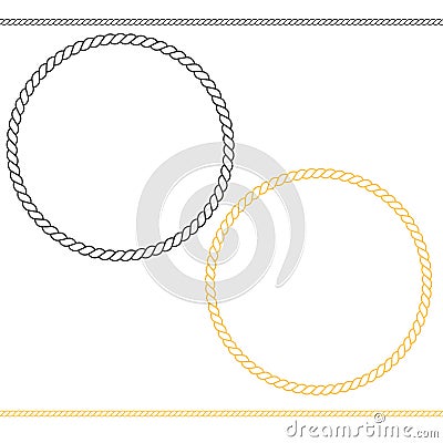 Round marine icon on white background. flat style. rope frame icon for your web site design, logo, app, UI. Thin line climbing Vector Illustration