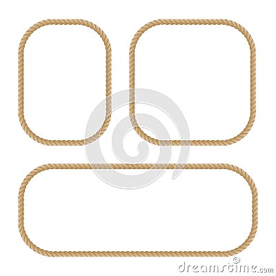 Round marine ropes frame. Vector Illustration
