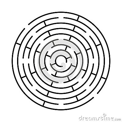 Round maze icon Cartoon Illustration