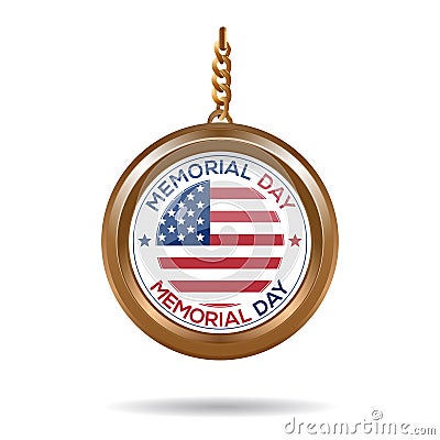 Round medallion for Memorial Day Vector Illustration