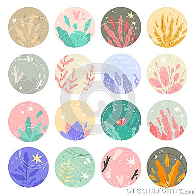 Round Media Stories. Vector Icons Vector Illustration