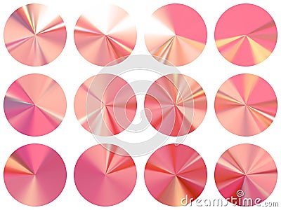 Round metallic gradient ui button elements vector Vector Illustration