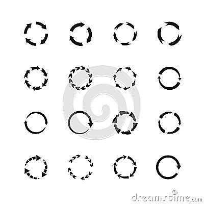 Round motion arrow vector symbols. Circle arrows icons Vector Illustration