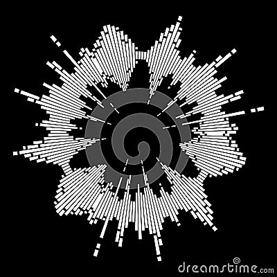 Round music wave equalizer sound symbol icon design isolated on Vector Illustration