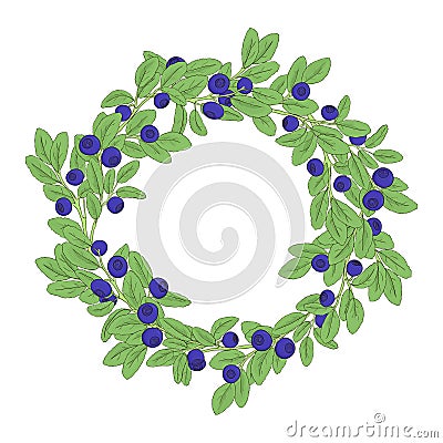 Round natural wreath Vector Illustration
