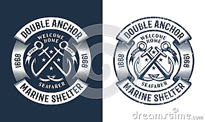 Round nautical logo Vector Illustration