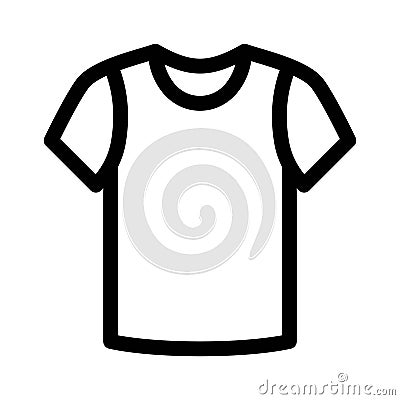 Round neck t-shirt icon on white background. Linear style sign for mobile concept and web design. Stock Photo