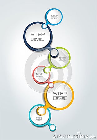 Round numbered step by step template, banner. Business color vector. Vector Illustration