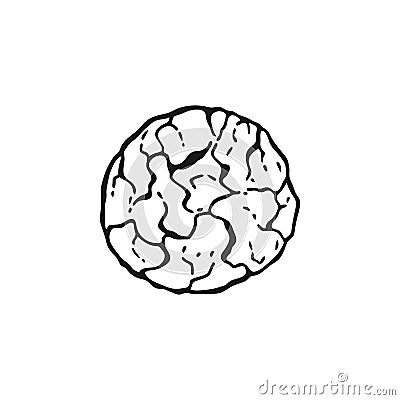 Round oatmeal cookies. Homemade biscuits. Hand drawn black and white vector illustration Vector Illustration
