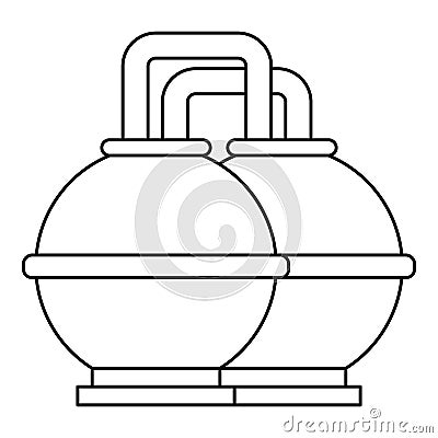 Round oil tanks icon, outline style Vector Illustration