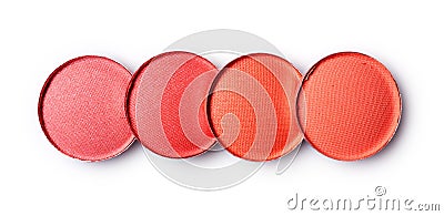 Round orange eyeshadow for makeup as sample of cosmetics product Stock Photo