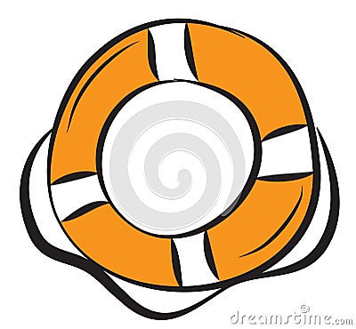 Round orange lifebuoy Vector Illustration