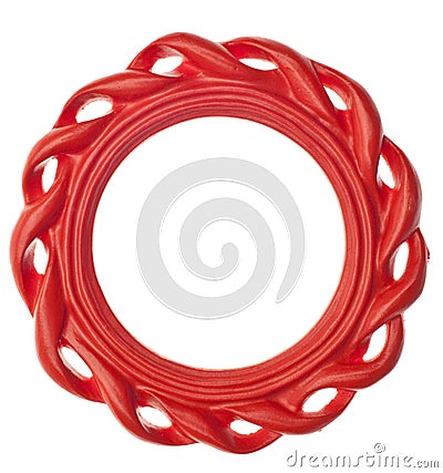 Round Orange Modern Vibrant Colored Empty Frame Stock Photo