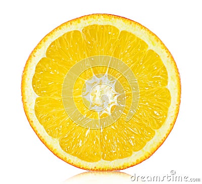 Round orange slice closeup Stock Photo