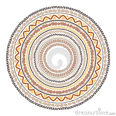 Round ornament design, ethnic style Vector Illustration