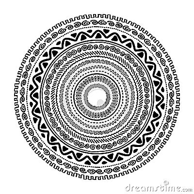 Round ornament design, ethnic style Vector Illustration