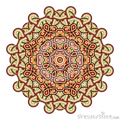 Round ornament in east style. Vector Illustration