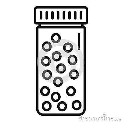 Round pills box icon, outline style Vector Illustration