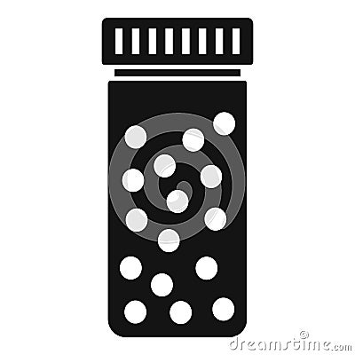 Round pills box icon, simple style Vector Illustration