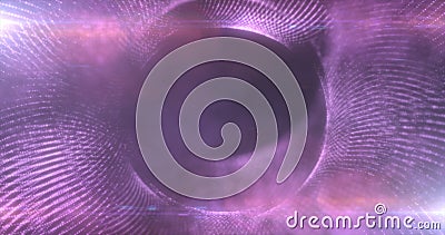 Round purple frame from energy magical glowing particles and light lines Stock Photo