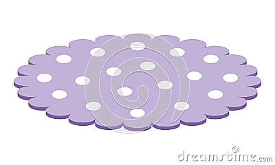 Round Purple Rug Cartoon Vector Illustration Vector Illustration