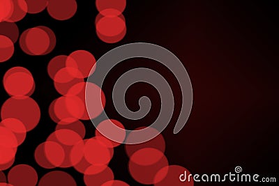 Round red bokeh on maroon background. Bokeh effect on the left side of the black background Stock Photo