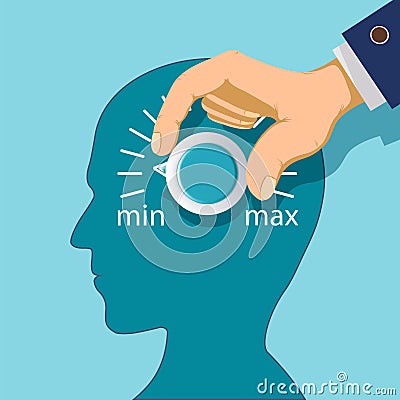 Round regulator with a scale in the human mind Vector Illustration