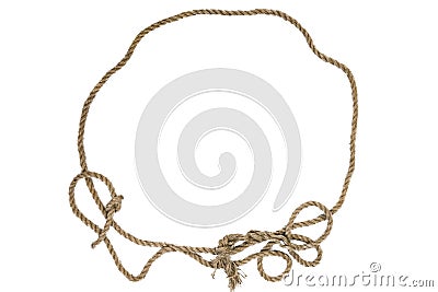 Round rope frame on a white background Stock Photo