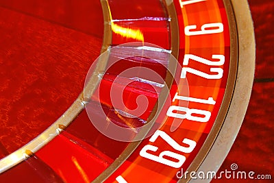 Round roulette with numbers in casino Stock Photo