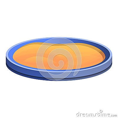 Round sandbox icon, cartoon style Vector Illustration