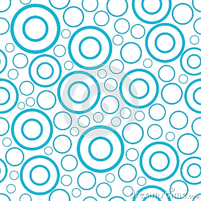 Round seamless pattern of random circles and rings ornament background Vector Illustration