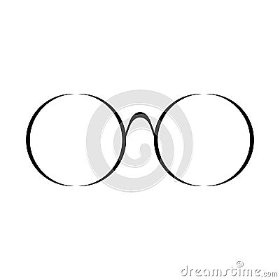 Round shape glasses vector icon. Isolated clipart on white background. Vector Illustration