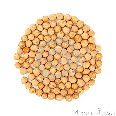 Round shaped chickpea beans isolated on white Stock Photo