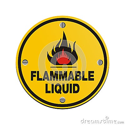 Round sign -flammable liquid Stock Photo