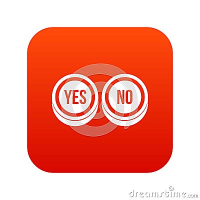 Round signs yes and no icon digital red Vector Illustration