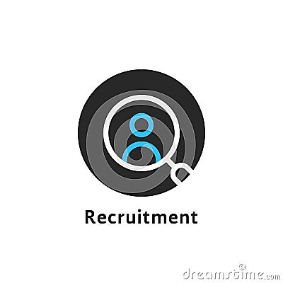 Round simple recruitment logo Vector Illustration