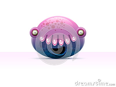 Round slimy monster Vector Illustration